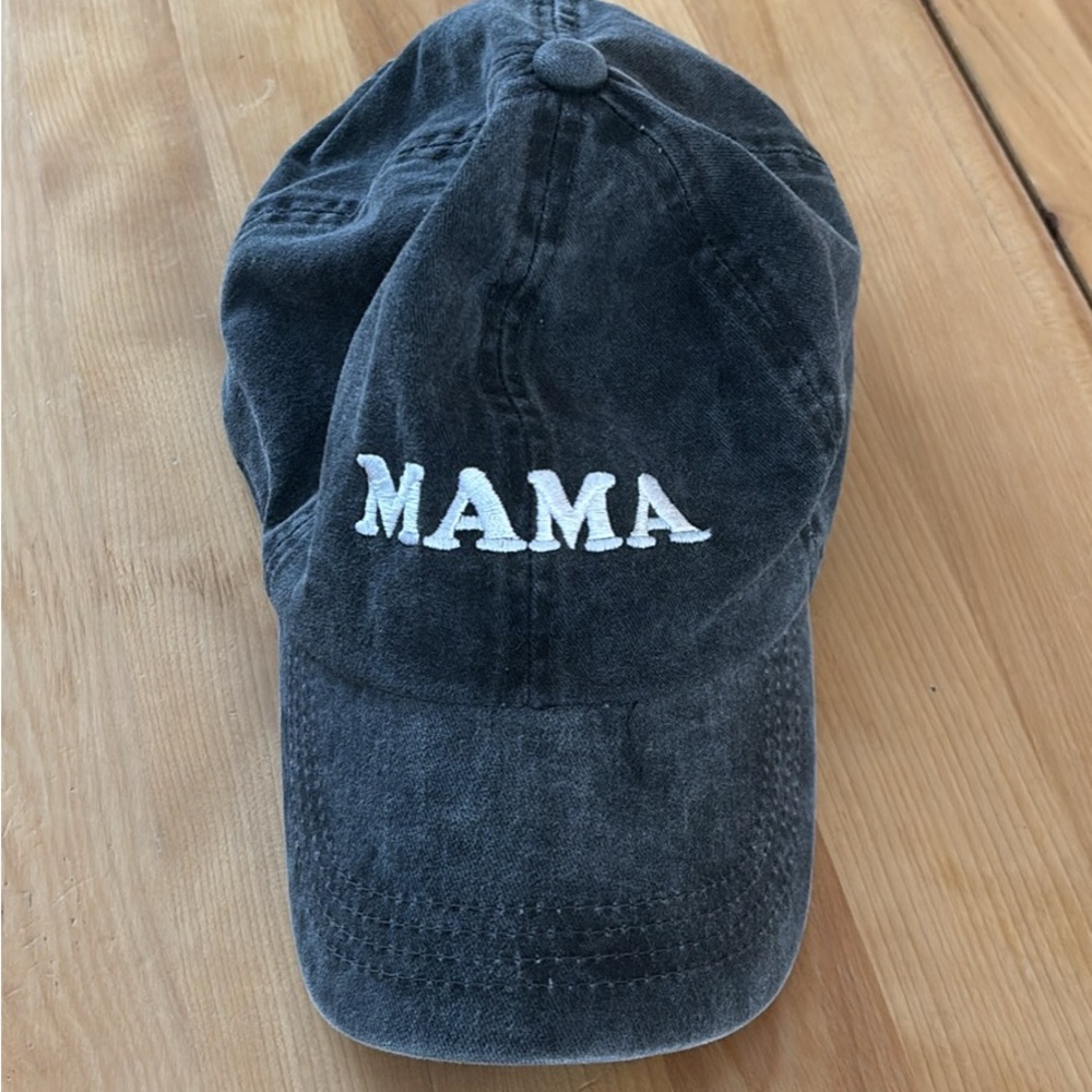 MAMA Embroidered Black Cap